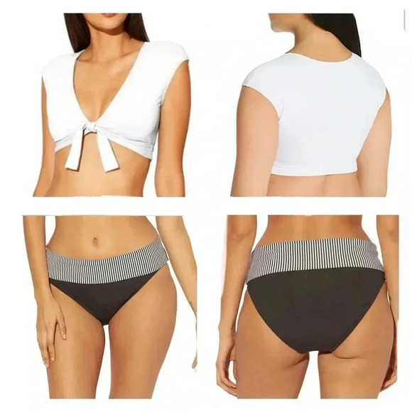 Bleu Rod Beattie Other - Bleu Rod Beattie Kore Tie Front Cap Sleeve Crop Swim Top and Bottom Size 14